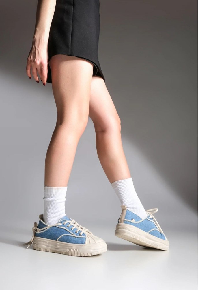 Mavi Denim Spor Ayakkabı Ruffled Detaylı - Görsel 4