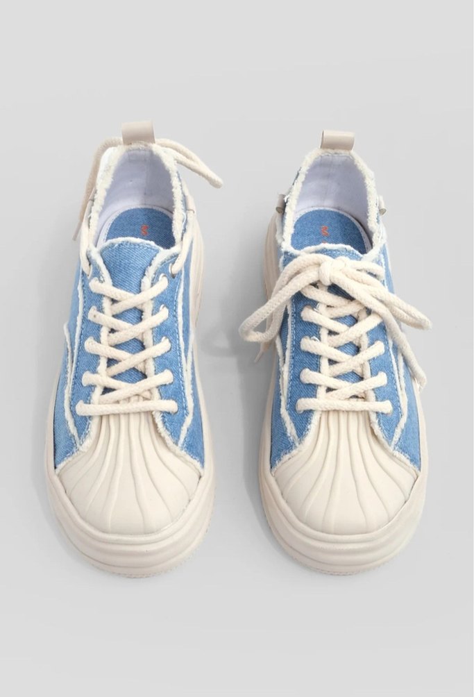 Mavi Denim Spor Ayakkabı Ruffled Detaylı - Görsel 2