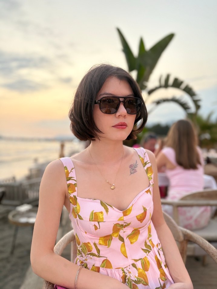 Şeffaf koyu kahve Retro Kadın Güneş Gözlüğü - Görsel 3