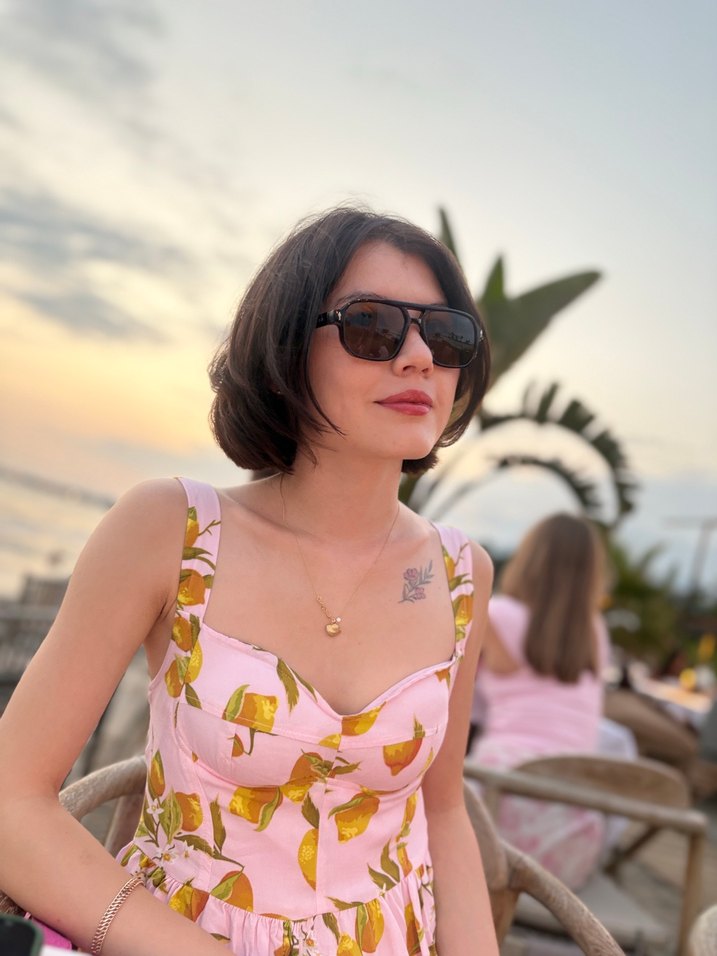 Şeffaf koyu kahve Retro Kadın Güneş Gözlüğü - Görsel 4