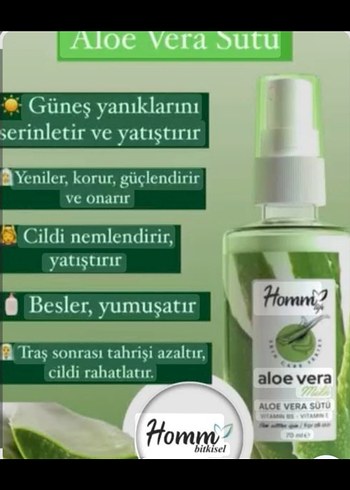 Homm Aloe Vera Sütü Nemlendirici