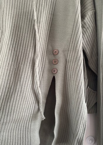 Uzun Kollu Triko Kadın Takım - Haki - Görsel 2