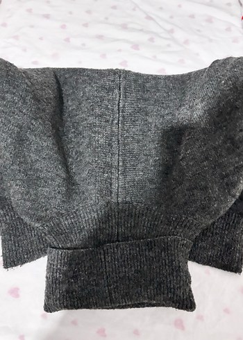 Gri Kadın Boğazlı Triko Kazak - Görsel 2