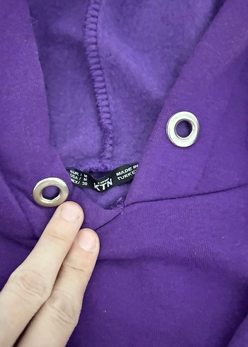 Mor Kapüşonlu Kadın Sweatshirt - Görsel 4