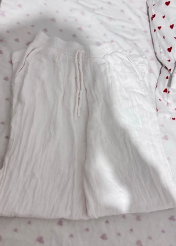 Beyaz Keten pantolon - Görsel 3