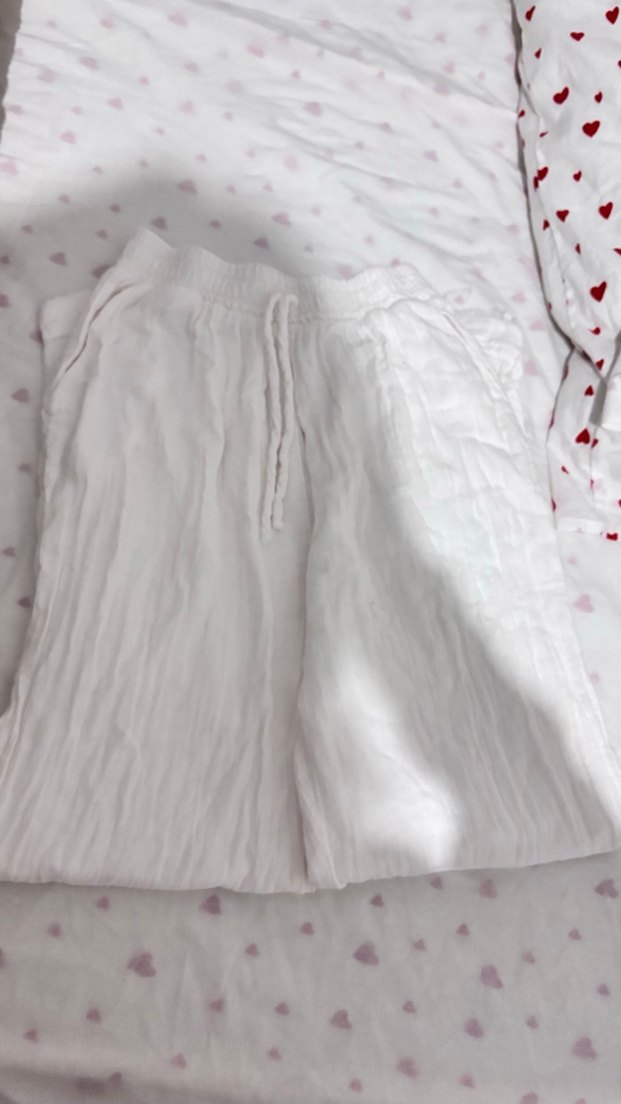 Beyaz Keten pantolon - Görsel 3