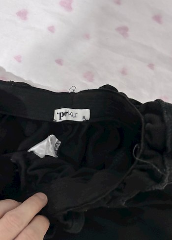 Kadın Siyah Fırfırlı Şort - Görsel 2