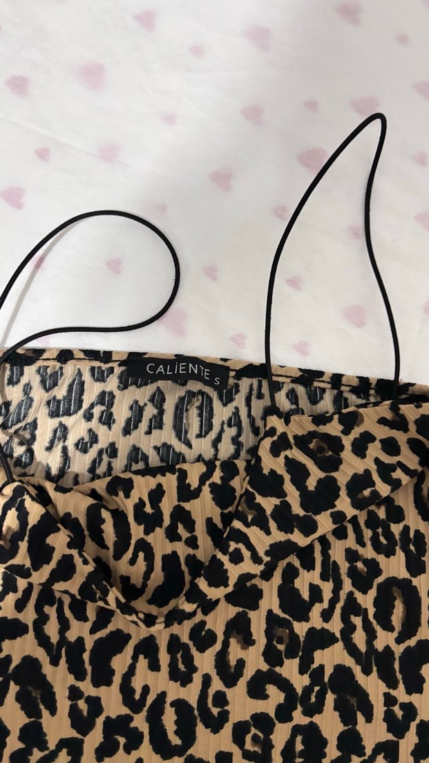 Leopar Desenli İnce Askılı Kadın Atlet - Görsel 2