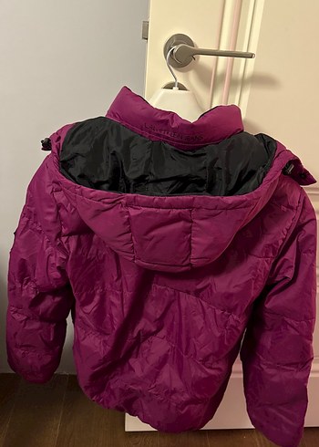 Mor Düğmeli Kadın Mont - Görsel 3