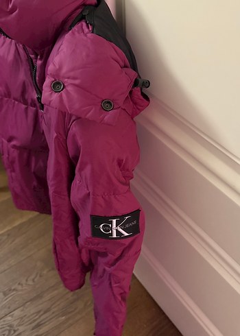 Mor Düğmeli Kadın Mont - Görsel 5