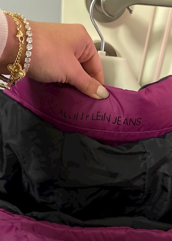 Mor Düğmeli Kadın Mont - Görsel 4