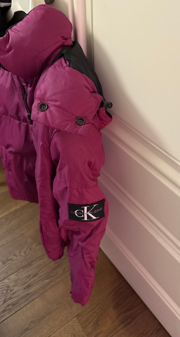 Mor Düğmeli Kadın Mont - Görsel 5