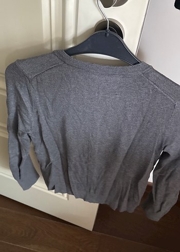 Kadın Gri Düğmeli Uzun Kollu Hırka ZARA - Görsel 3