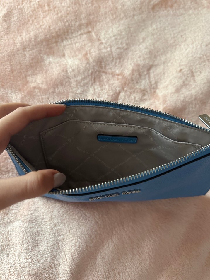 Mavi Deri Fermuarlı Kadın Portföy Çanta MICHAEL KORS - Görsel 3