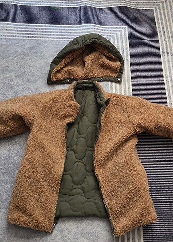 Haki Kapüşonlu Erkek Çocuk Mont - Görsel 2