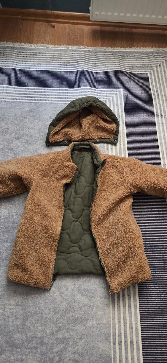 Haki Kapüşonlu Erkek Çocuk Mont - Görsel 2