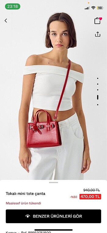 Bershka kırmızı çant
