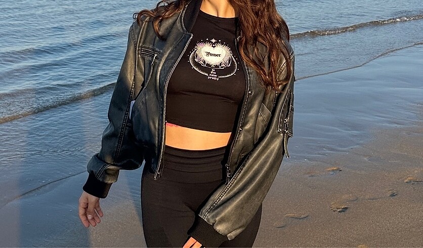 Bershka Bershka deri bomber ceket