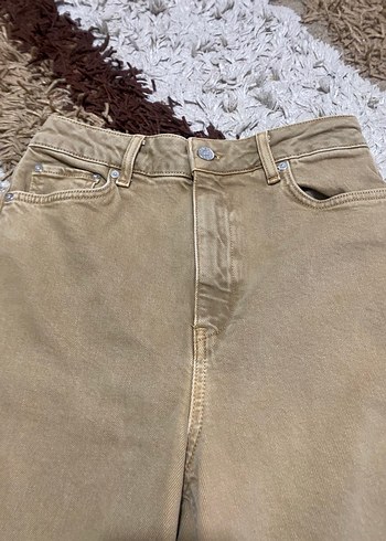 Bej Kadın Wide Leg Kesim Jean - Görsel 2