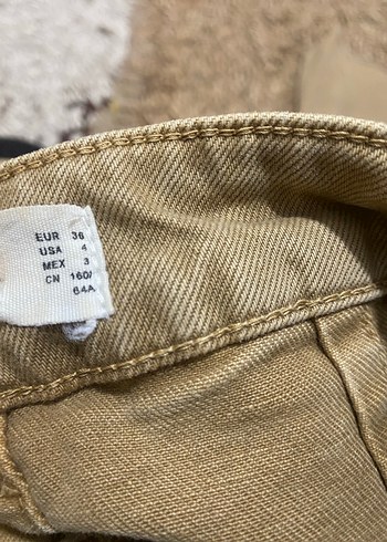 Bej Kadın Wide Leg Kesim Jean - Görsel 4