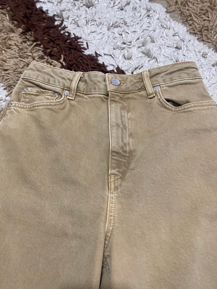 Bej Kadın Wide Leg Kesim Jean - Görsel 2