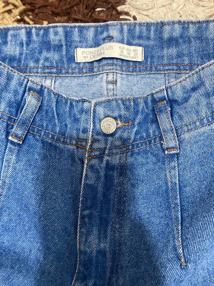 Mavi Bol Kesim Kadın Denim Pantolon - Görsel 2