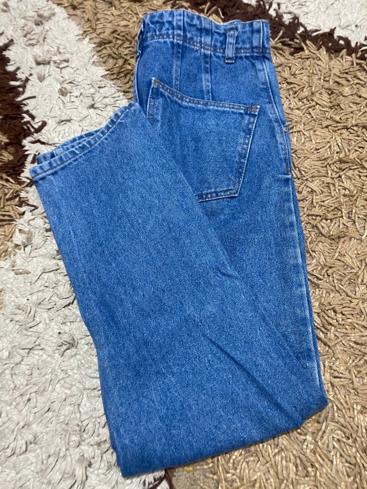 Mavi Bol Kesim Kadın Denim Pantolon - Görsel 3