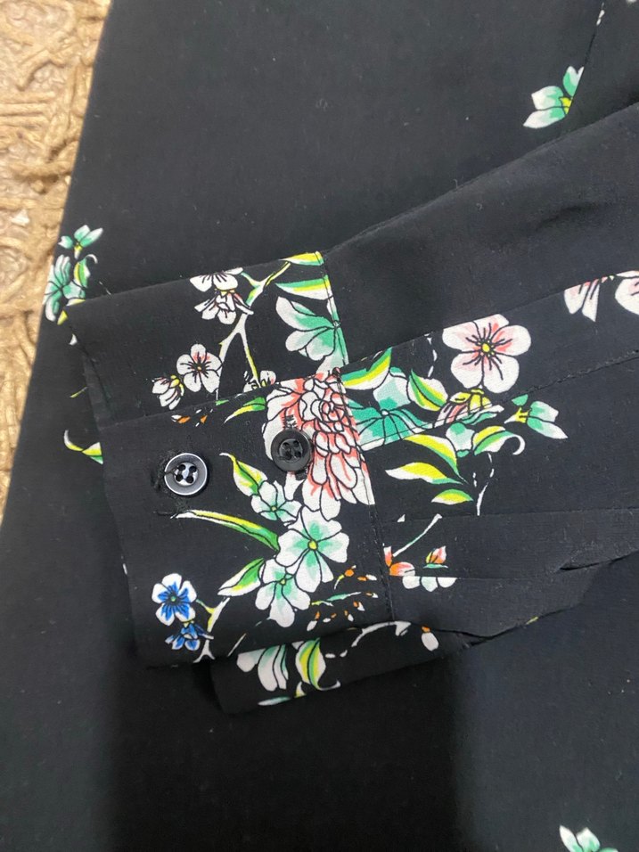 Çiçek Desenli Uzun Kollu Kadın Gömlek - Görsel 4