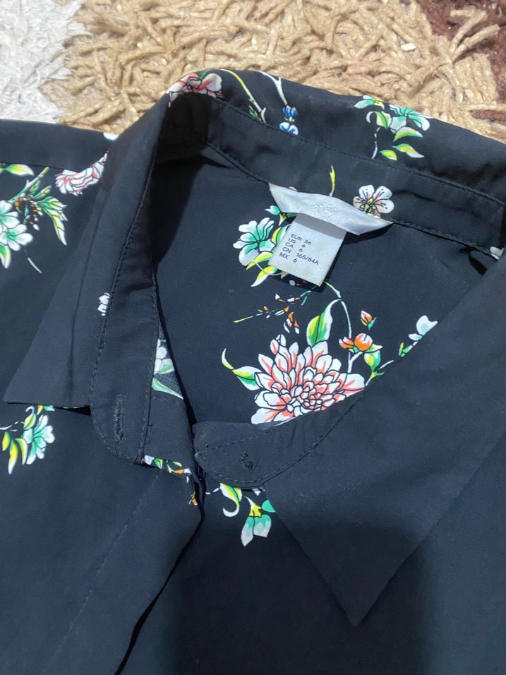 Çiçek Desenli Uzun Kollu Kadın Gömlek - Görsel 3