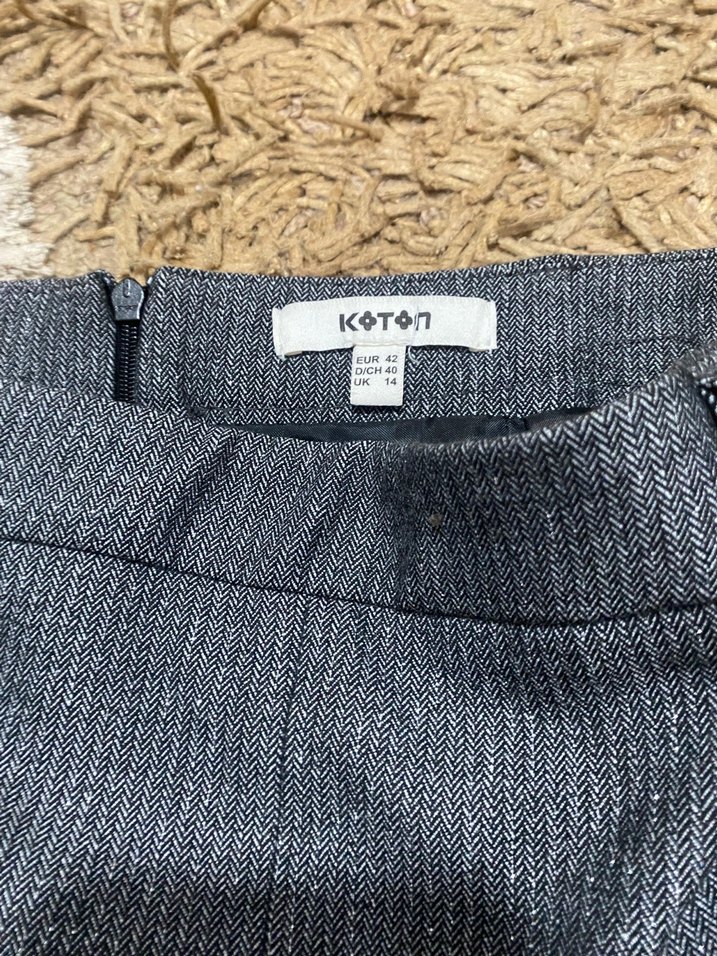 Gri Midi Simli Kalem Etek - Görsel 3