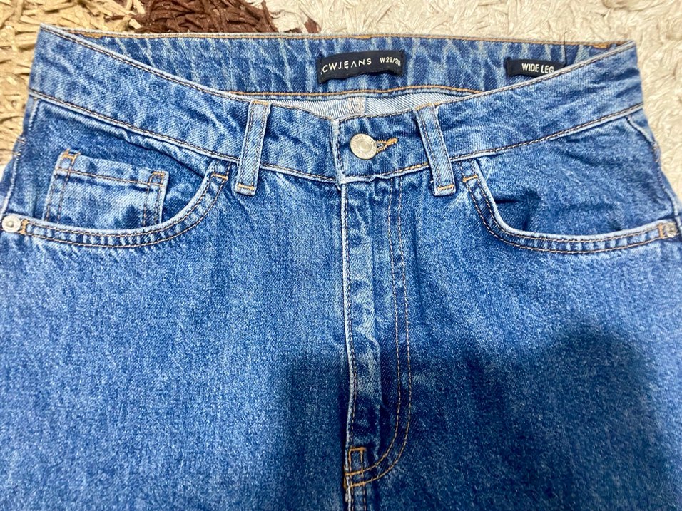 Kadın Mavi Denim Wide Leg Jean - Görsel 2