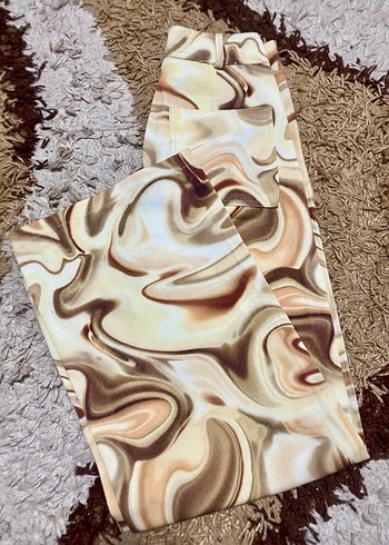 Zara model Kahverengi Kadın bol Paça Pantolon - Görsel 3