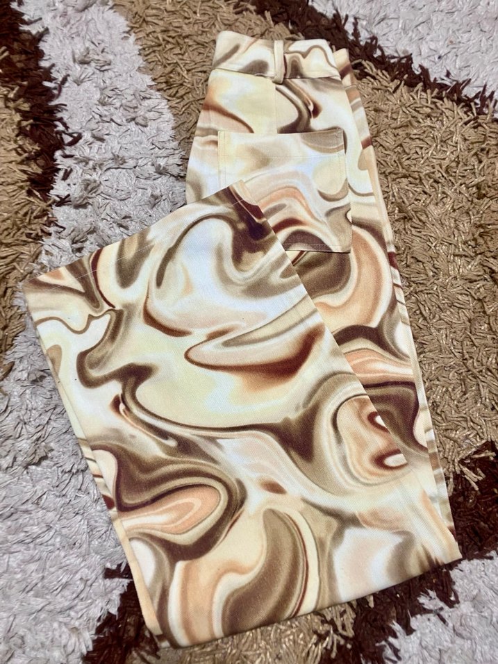 Zara model Kahverengi Kadın bol Paça Pantolon - Görsel 3