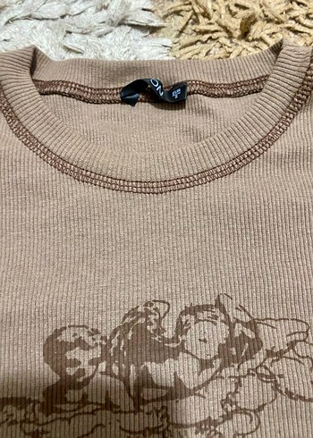 Çizgili, Güneş Desenli Ve Angel Çizili 3 Kısa Kollu Kadın Tişört - Görsel 6