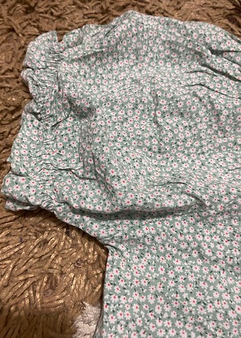 Düğmeli Çiçek Desenli Midi Bohem Elbise - Görsel 3