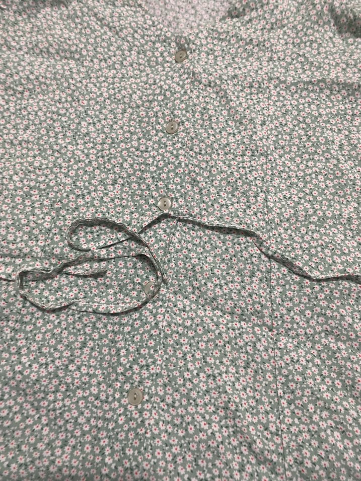 Düğmeli Çiçek Desenli Midi Bohem Elbise - Görsel 2