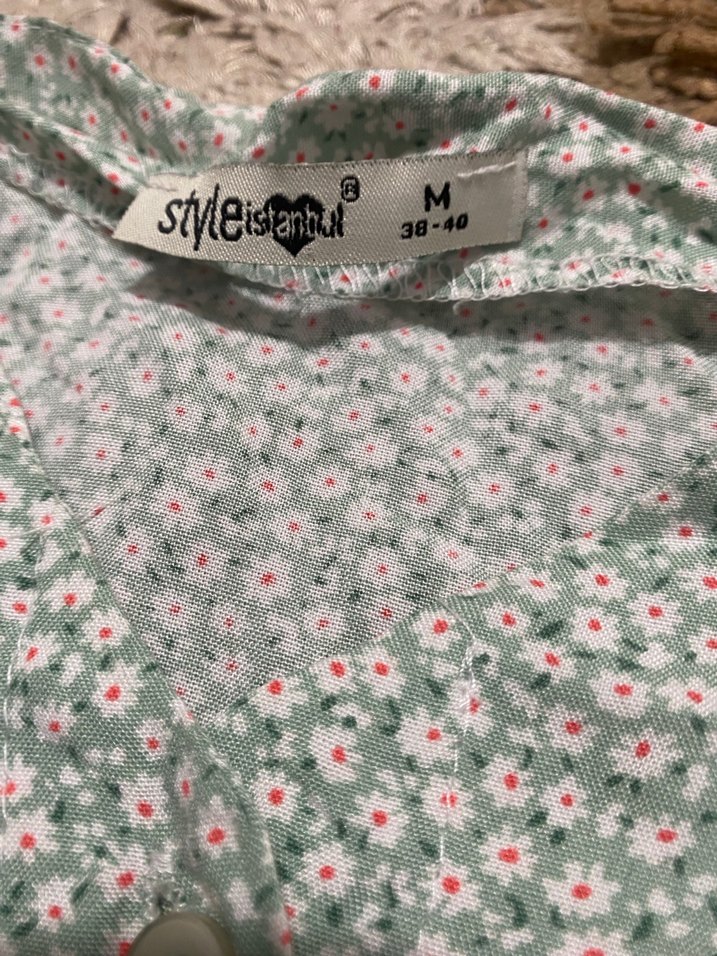 Düğmeli Çiçek Desenli Midi Bohem Elbise - Görsel 4