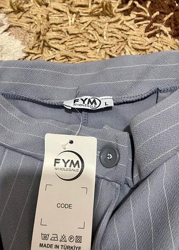 Gri Çizgili Kadın Kumaş Pantolon - Görsel 2