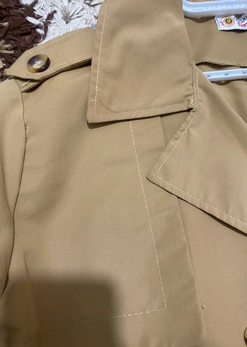 Bej Uzun Boy Kadın Trençkot - Görsel 5