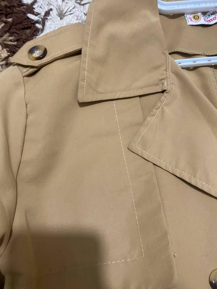 Bej Uzun Boy Kadın Trençkot - Görsel 5