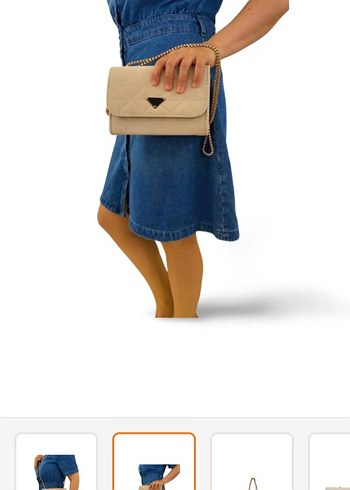 Deri Zincir Detaylı Kadın Çanta - Görsel 5