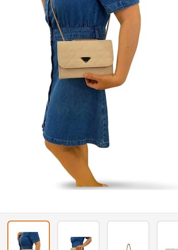 Deri Zincir Detaylı Kadın Çanta - Görsel 6