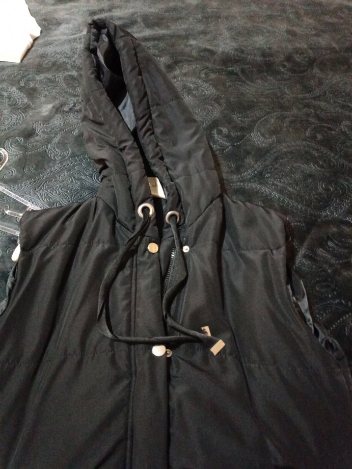 Fermuarlı Siyah Uzun Kesim Kadın Yelek - Görsel 4