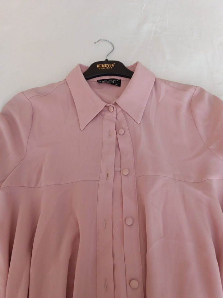 Pembe Uzun Kollu Kadın  Tunik - Görsel 4