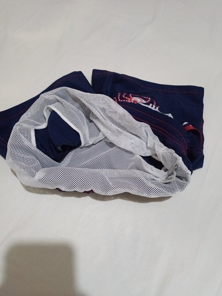 Erkek Bordo Detaylı Nakışlı Deniz Şort - Görsel 3