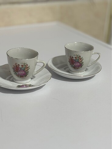 Antika Çin damgalı ikili fincan - Görsel 6