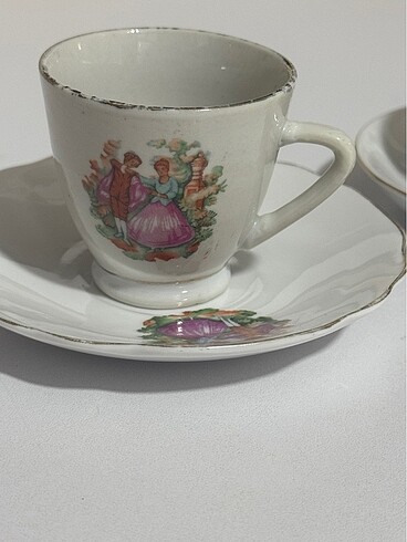 Antika Çin damgalı ikili fincan - Görsel 5