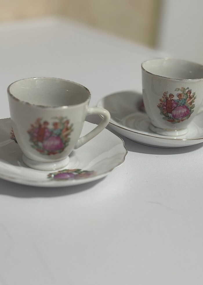 Antika Çin damgalı ikili fincan - Görsel 2