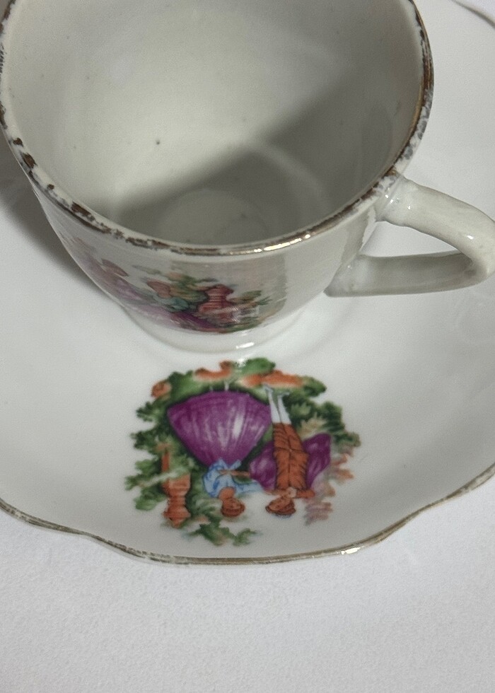 Antika Çin damgalı ikili fincan - Görsel 4