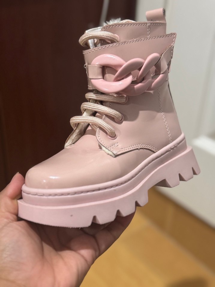 Zincir Detaylı Pembe Platform çocuk Bot - Görsel 2